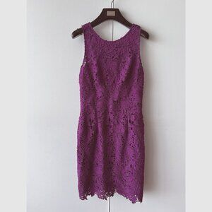 Monique Lhuillier Dress Purple Lace Sleeveless For Formal Events, Lined